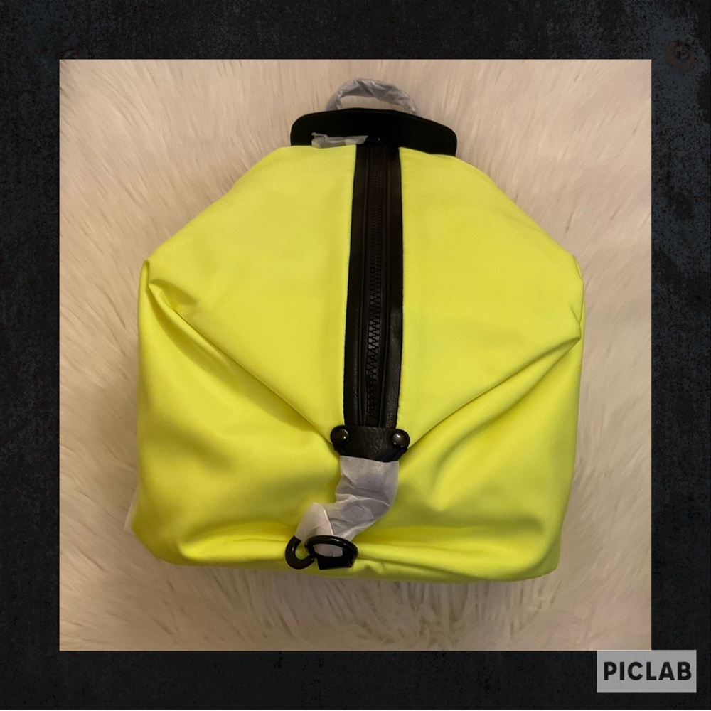 Rebecca Minkoff Neon Lime Backpack with Black Trim